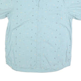 VANS Mens Blue Short Sleeve Patterned Shirt M Cotton Blend Casual Summer