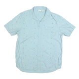 VANS Mens Blue Short Sleeve Patterned Shirt M Cotton Blend Casual Summer