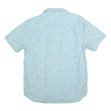 VANS Mens Blue Short Sleeve Patterned Shirt M Cotton Blend Casual Summer