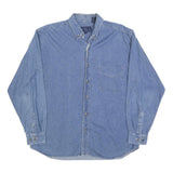PACE Mens Blue Denim Shirt L Cotton Classic Button Down Long Sleeve Casual