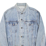 LEVI'S Mens Blue Denim Jacket L Cotton Blend Classic Button Closure