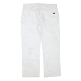 DICKIES Mens White Regular Straight Cotton Blend Jeans W40 L32 Workwear Zip