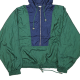 SAN FRANCISCO SPORT Mens Blue & Green Hooded Jacket L Polyester Blend Zip