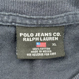 Authentic Wear Ralph Lauren Spellout Long Sleeve T-Shirt - XL Black Cotton