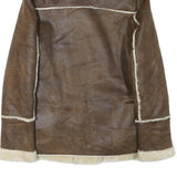 FOREVER EXCLUSIVE Womens Brown Faux Shearling Jacket S Synthetic Zip Soft Warm
