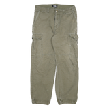 DICKIES Mens Jeans Khaki Relaxed Cargo Denim Raw W33 L29 Durable Workwear