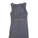 JENNY PACKHAM Womens Blue Sleeveless Sheath Polyester Blend Dress UK 12