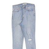LEVI'S Womens Slim Light Blue Denim Slim Jeans W27 L27 Distressed