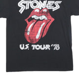 THE ROLLING STONES Mens Black U.S. Tour 78 Graphic T-Shirt L Short Sleeve Crew