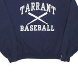 JERZEES Mens Navy Blue Tarrant Baseball Crew Neck M Cotton Blend Sweatshirt