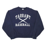 JERZEES Mens Navy Blue Tarrant Baseball Crew Neck M Cotton Blend Sweatshirt