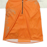 Womens Orange & Cream Graphic Zip Front Short Sleeve Crew Neck Sport T-Shirt M