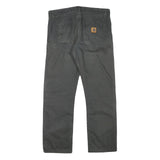 CARHARTT Mens Regular Fit Cotton Blend Black Trousers W35 L29 Workwear Zip