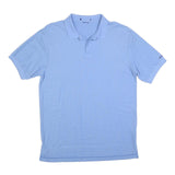 LEVI'S Mens Blue Short Sleeve Plain Polo Shirt L Cotton Blend Casual Summer