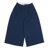 TOMMY HILFIGER Womens Navy Relaxed Wide-Leg Trousers Polyester Blend W24 L20
