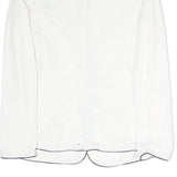 ARMANI JEANS Womens White Cotton Blend Jacket M Plain Contrast Piping