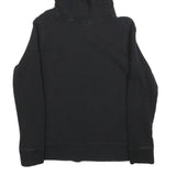 ADIDAS Womens Black Hoodie UK 10 Cotton Blend Large Trefoil Logo Sweatshirt