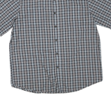 DICKIES Mens Black & Grey Check Shirt L Cotton Blend Short Sleeve Button