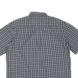 DICKIES Mens Black & Grey Check Shirt L Cotton Blend Short Sleeve Button