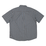DICKIES Mens Black & Grey Check Shirt L Cotton Blend Short Sleeve Button