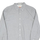 LEVI'S Mens Grey Cotton Blend Button-Down Shirt M Classic Fit Casual