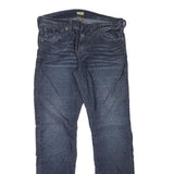 TRUE RELIGION Mens Jeans Blue Regular Straight Denim Medium W34 L32 Stylish Zip