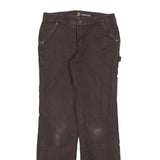 CARHARTT Womens Jeans Brown Regular Straight Denim Rinse W28 L32 Workwear Casual