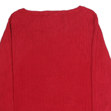 TOMMY HILFIGER Mens Red Patterned Cotton Jumper Crew Neck Basic Knit XL Casual