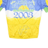 VOMAX Mens Blue & Yellow Hilly Hundred 2003 Cycling T-Shirt XL Short Sleeve Zip
