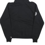 CHAMPION Mens Black Hoodie M Cotton Blend Pullover Serve Customers First Graphic