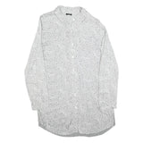 EMPORIO ARMANI Womens White & Grey Patterned Day Cotton Blend Shirt Dress M