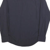 CALVIN KLEIN Mens Black Pinstripe Shirt L Button Closure Long Sleeve Elegant Fit