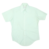 LORD&LORD Mens Light Green Shirt M Polyester Blend Short Sleeve Casual
