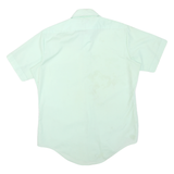 LORD&LORD Mens Light Green Shirt M Polyester Blend Short Sleeve Casual