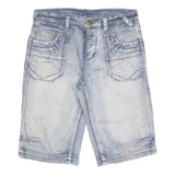 SOUTRHERN Mens Denim Blue Casual Shorts M W34 Cotton Blend Comfortable Fit