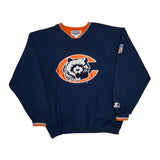 Chicago Bears Starter Football Sweatshirt - Large Navy Polyester Blend