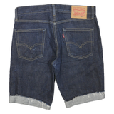 LEVI'S Womens Denim Blue Casual Shorts M W33 Rolled Hem Raw Edge