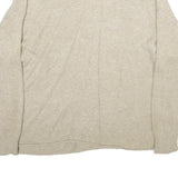 PLEASE Womens Beige Plain V-Neck Basic Knit Jumper Size UK 16 Wool Blend Pocket