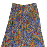 LADY CHRISTOPHER Womens Multi Colour Midi Nylon Patterned Skirt Size S Stylish