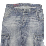 SPRINGFIELD Mens Cargo Blue XL W32 Cotton Blend Casual Shorts