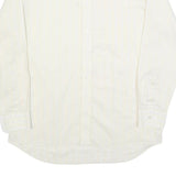 KUF Mens White & Cream Striped Classic Cotton Blend Shirt L Formal Long Sleeve
