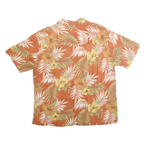 ISLAND SHORES Mens Orange & Yellow Floral Rayon Shirt XL Tropical Vacation Style