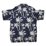 IMPRINTS Mens Navy Blue Palm Tree Print Rayon Shirt L Summer Casual Beachwear