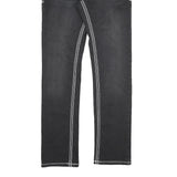 Black Womens Slim Fit Denim Jeans W30 L32 Contrast Stitching Zip Closure
