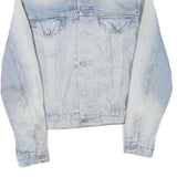 LEVI'S Mens Blue Denim Jacket L Cotton Blend Plain Button Closure Retro Style