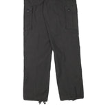 Mens Regular Fit Cotton Blend Cargo Trousers Black W27 L32 Utility Workwear