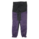 Womens Polyester Blend Black & Purple Relaxed Trousers W32 L30 Cargo Zip Pockets