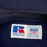 Made In USA Russell Athletic Spellout Sweatshirt - XL Navy Cotton Blend