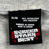 Single Stitch Screen Stars T-Shirt - XL Gray Cotton Blend