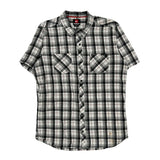 Quiksilver Checked Short Sleeve Shirt - XL Black & White Cotton